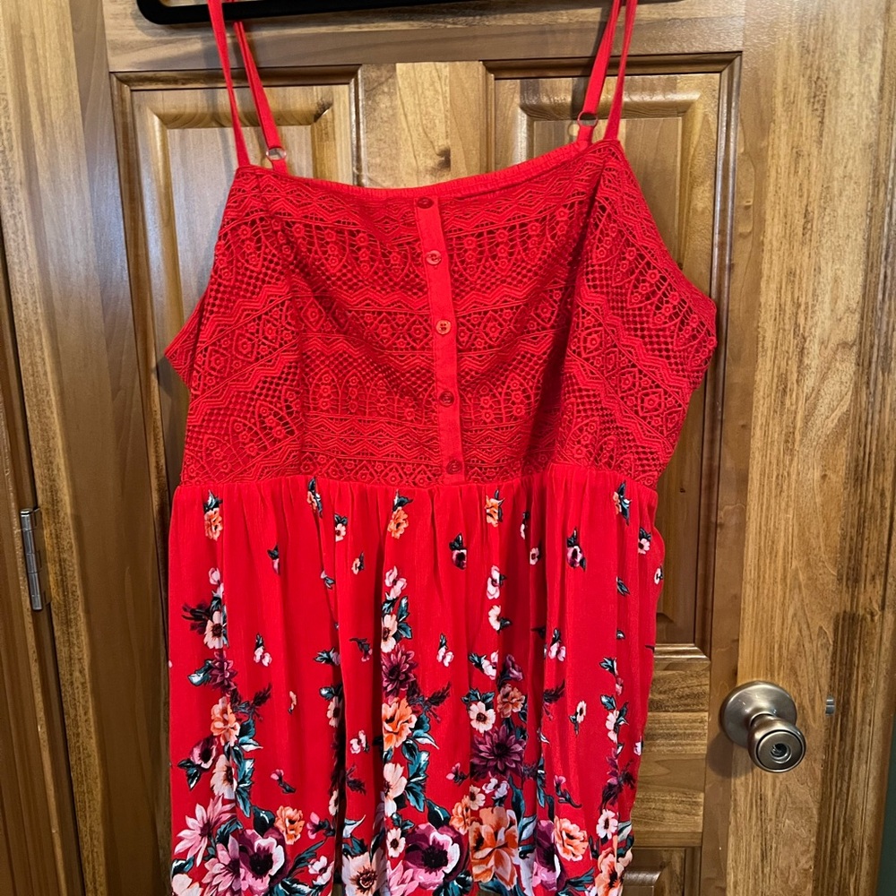 Torrid Red Floral Lace top